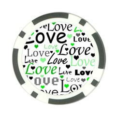 Green  Valentine s Day Pattern Poker Chip Card Guards (10 Pack)  by Valentinaart