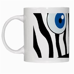 Blue Eye Zebra White Mugs by Valentinaart