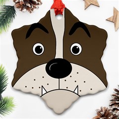 Bulldog Face Snowflake Ornament (2-side) by Valentinaart