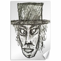 Man With Hat Head Pencil Drawing Illustration Canvas 24  X 36  by dflcprints