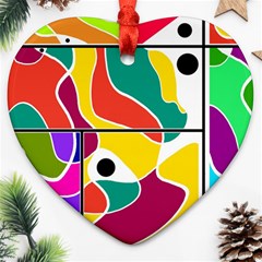 Colorful Windows  Ornament (heart)  by Valentinaart