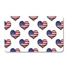 Usa Grunge Heart Shaped Flag Pattern Magnet (rectangular) by dflcprints