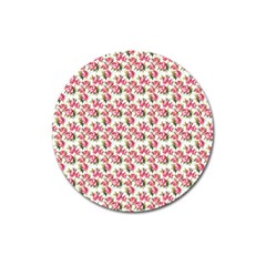 Gorgeous Pink Flower Pattern Magnet 3  (round) by Brittlevirginclothing