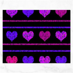 Purple And Magenta Harts Pattern Rectangular Jigsaw Puzzl by Valentinaart