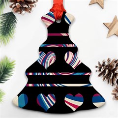 Colorful Harts Pattern Christmas Tree Ornament (2 Sides) by Valentinaart