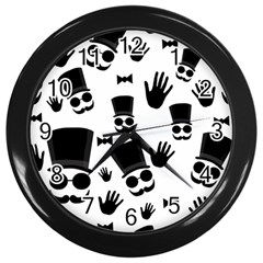 Gentlemen - Black And White Wall Clocks (black) by Valentinaart