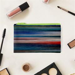 Background Horizontal Lines Cosmetic Bag (xs) by Amaryn4rt