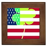 USA Ireland American Flag Shamrock Irish Funny St Patrick Country Flag  Framed Tiles Front