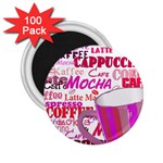 Coffee Cup Lettering Coffee Cup 2.25  Magnets (100 pack)  Front