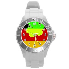 Irish German Germany Ireland Funny St Patrick Flag Round Plastic Sport Watch (l) by yoursparklingshop