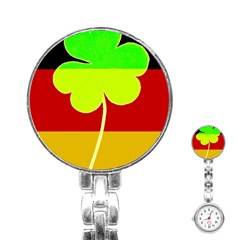 Irish German Germany Ireland Funny St Patrick Flag Stainless Steel Nurses Watch by yoursparklingshop