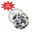 Vintage Blue Drawings On Fabric 1.75  Buttons (10 pack) Front