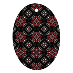 Abstract Black And Red Pattern Ornament (oval) by Amaryn4rt