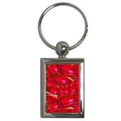 Red Abstract Cherry Balls Pattern Key Chains (rectangle)  by Amaryn4rt