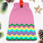 Easter Chevron Pattern Stripes Bell Ornament (Two Sides) Back