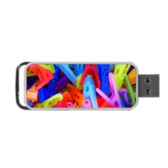 Clothespins Colorful Laundry Jam Pattern Portable Usb Flash (one Side) by Nexatart