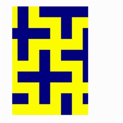 Pattern Blue Yellow Crosses Plus Style Bright Large Garden Flag (two Sides) by Nexatart