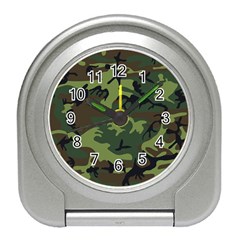 Camouflage Green Brown Black Travel Alarm Clocks by Nexatart