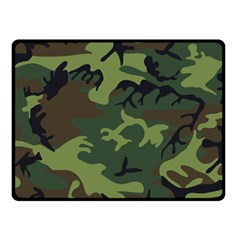 Camouflage Green Brown Black Fleece Blanket (small) by Nexatart