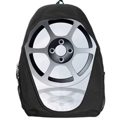 Car Wheel Chrome Rim Backpack Bag by Nexatart