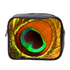 Peacock Feather Eye Mini Toiletries Bag 2-side by Nexatart