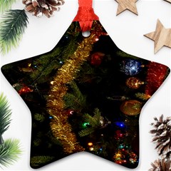 Night Xmas Decorations Lights  Ornament (star) by Nexatart