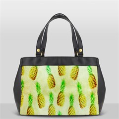 Pineapple Wallpaper Vintage Office Handbags (2 Sides)  by Nexatart