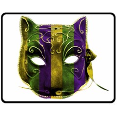 Catwoman Mardi Gras Mask Double Sided Fleece Blanket (medium)  by dflcprints