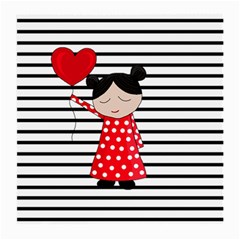 Valentines Day Girl 2 Medium Glasses Cloth by Valentinaart