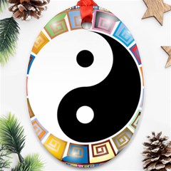 Yin Yang Eastern Asian Philosophy Ornament (oval) by Nexatart