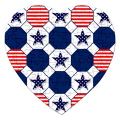 Patriotic Symbolic Red White Blue Jigsaw Puzzle (heart) by Nexatart