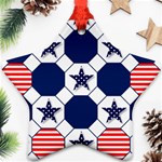 Patriotic Symbolic Red White Blue Star Ornament (Two Sides) Front