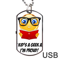 Geek Kid Dog Tag Usb Flash (two Sides) by athenastemple