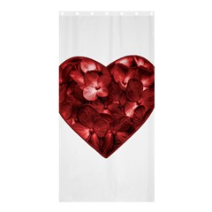 Floral Heart Shape Ornament Shower Curtain 36  X 72  (stall)  by dflcprints