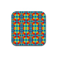 Pop Art Abstract Design Pattern Rubber Coaster (square)  by Nexatart