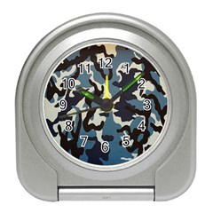 Blue Water Camouflage Travel Alarm Clocks by Nexatart