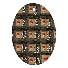 Advent Calendar Door Advent Pay Oval Ornament (two Sides) by Nexatart