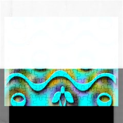 Background Braid Fantasy Blue Rectangular Jigsaw Puzzl by Nexatart