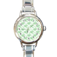 Saint Patrick Motif Pattern Round Italian Charm Watch by dflcprints