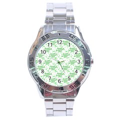 Saint Patrick Motif Pattern Stainless Steel Analogue Watch by dflcprints