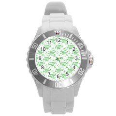 Saint Patrick Motif Pattern Round Plastic Sport Watch (l) by dflcprints