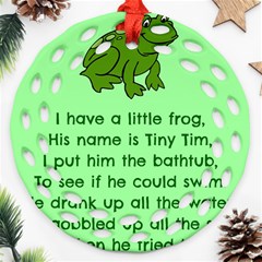 Little Frog Poem Ornament (round Filigree) by athenastemple