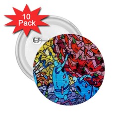 Colorful Graffiti Art 2 25  Buttons (10 Pack)  by Nexatart