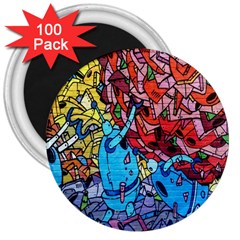 Colorful Graffiti Art 3  Magnets (100 Pack) by Nexatart