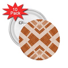 Fabric Textile Tan Beige Geometric 2 25  Buttons (10 Pack)  by Nexatart