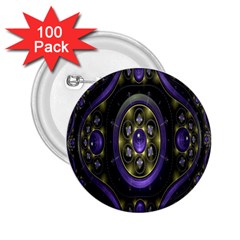 Fractal Sparkling Purple Abstract 2 25  Buttons (100 Pack)  by Nexatart