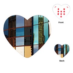 Glass Facade Colorful Architecture Playing Cards (heart)  by Nexatart