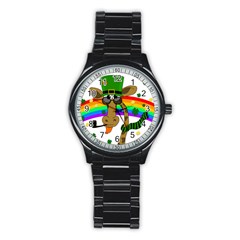 Irish Giraffe Stainless Steel Round Watch by Valentinaart