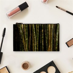 Green And Brown Bamboo Trees Cosmetic Bag (small)  by Nexatart