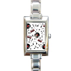 Music Pattern Rectangle Italian Charm Watch by Valentinaart